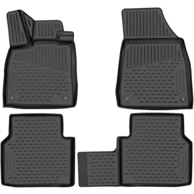 Abbildung von Element Passgenaue Premium 3D Gummimatten Fussmatten Designed für Hyundai i20, Mk2, 2014 2020, 4 TLG, Schwarz