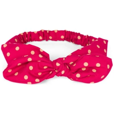 Abbildung von styleBREAKER Damen Haarband mit Punkte Muster, Schleife und Gummizug, Stirnband, Headband, Pinup, Rockabilly, Haarschmuck 04026036, Farbe:Rot Beige