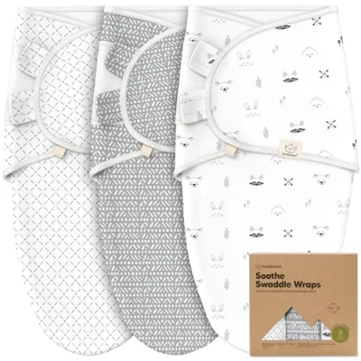 Abbildung von KeaBabies 3 Pack Bio Baby Schlafsack zum Pucken Ergonomische Pucksack 0 Monate, Babyschlafsack Neugeborene, Pucktuch Baby, Puck Pucksack, Wickeldecke(Nordic, XS)