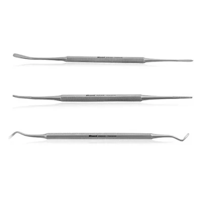 Abbildung von Blizzard Premium Double Ended Tool Kit aus Edelstahl enthält Feile, Reiniger und Lifter zur Reinigung Pflege von eingewachsenen Zehennägeln, 3 teilig Schwarz
