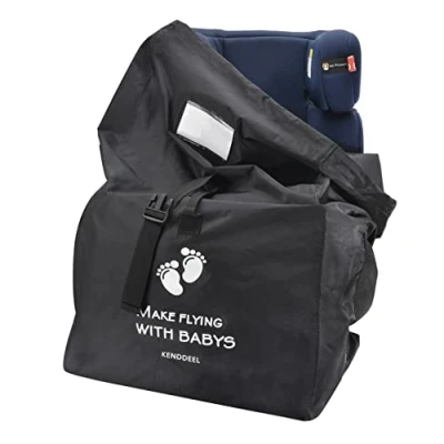 Abbildung von Kinderwagen Reisetasche für Flugzeug Gate Check Bag Strapazierfähige Kinderwagenhülle Kinderwagentasche passend Einzel und Doppelkinderwagen, Schwarz