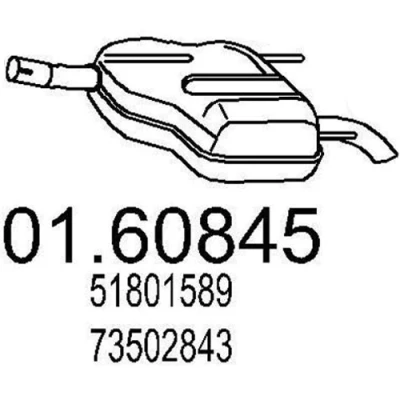 Abbildung von MTS 01.60845 Endschalldämpfer 650 FIAT: Croma II Kombi