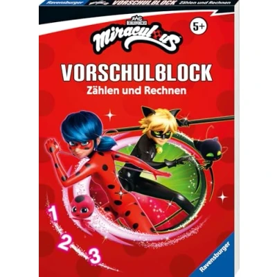 Abbildung von Miraculous Mein Vorschulblock Zählen und Rechnen Konzentration, Erstes Rechnen, Rätseln für Kinder ab 5 Jahren Spielerisches Lernen Fans von Ladybug Cat Noir Vorschule