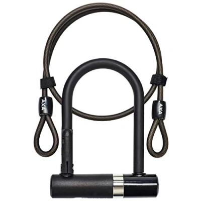 Abbildung von Bügelschloss Newton UL mit Kabel 1000 x 8 mm schwarz
