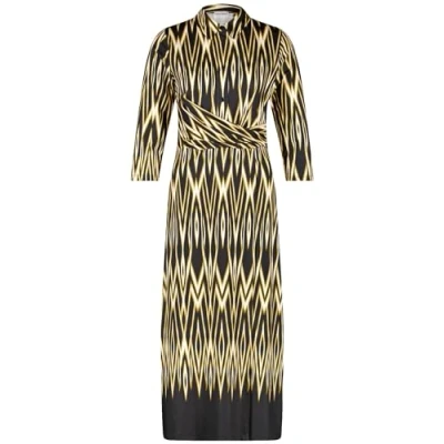 Abbildung von Gerry Weber MIT Wickeloptik Blusenkleid, Damen, Größe: 36, Black gold ikat panneaux