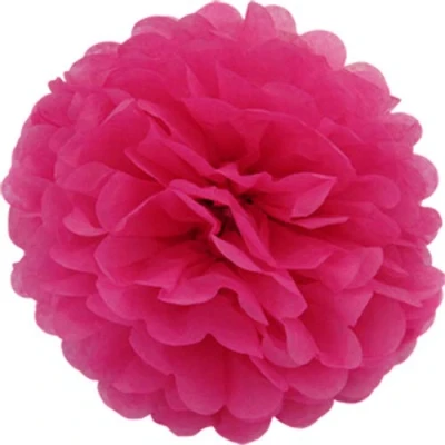 Abbildung von Creativery 10 Papier Pompons 35cm NEU (Fuchsia/Magenta 183D) // Pompoms Bommel Kugel Seidenpapier Pom Deko Hängedeko Raumdeko Blumen Pompon