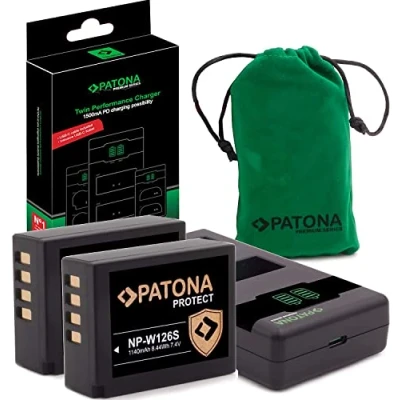 Abbildung von PATONA V1 Protect 2X Akku NP W126s (1140 mAh) inkl. NTC Sensor und Gehäuse mit PD Performance USB Ladegerät 161957 (max. 1000 mA) X M5 S10 T50 usw.