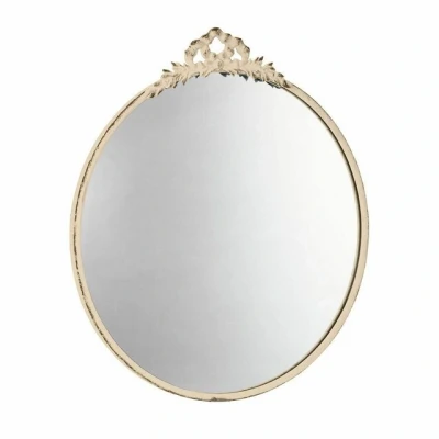 Abbildung von Loberon Spiegel Larret, zierendes Antik Finish, nostalgisches Flair, großzügige Maße, Wohn Accessoire, Eisen, Spiegelglas, antiweiß