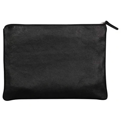 Abbildung von Clairefontaine 410138C Schlampermäppchen aus Lammleder Flach, 35 x 25cm, 1 Stück, Schwarz