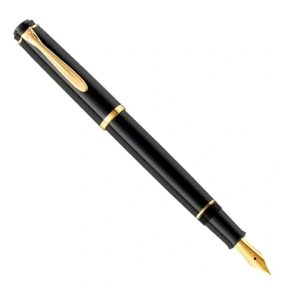 Abbildung von Pelikan Füllhalter Classic 200, Schwarz, Feder EF (extra fein), hochwertiger Patronenfüller im Geschenk Etui, 820646, 1 Stück (1er Pack)