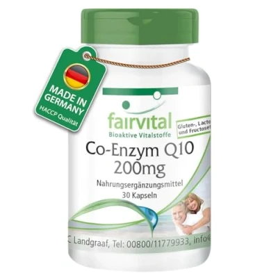 Abbildung von Fairvital Coenzym Q10 200mg 30 Kapseln HOCHDOSIERT CoQ10 Ubichinon VEGAN