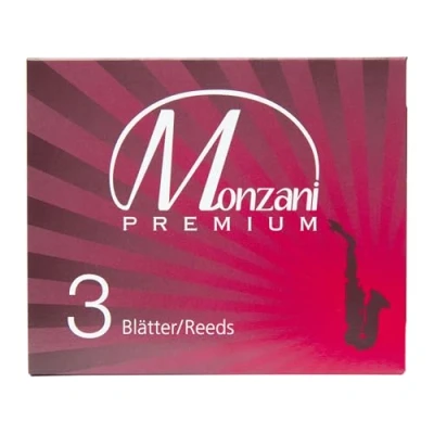 Abbildung von Monzani Premium Altsaxophon 2 Blatt, Bambus, Set von 3, Blattstärke 2, Optimale Klangflexibilität, Lange Standzeit, Geeignet für Klassik und Moderne Musik