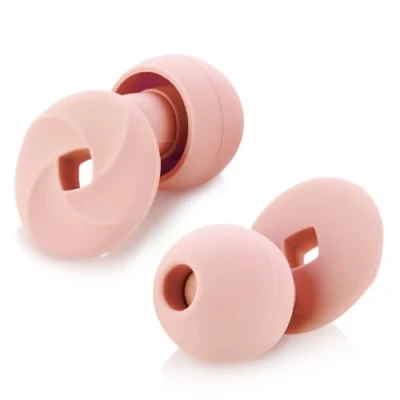 Abbildung von Ohrstöpsel zum Schlafen Weicher, wiederverwendbarer Silikon Gehörschutz, SNR 33 dB Geräuschreduzierung. Mit Tragebox und Aufsätzen in Größen XS/S/M/L. (light pink, Einheitsgröße)