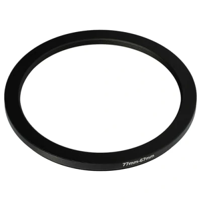 Abbildung von vhbw Step Down Ring Adapter von 77 mm auf 67 für Kamera Objektiv Filteradapter, Metall, Schwarz