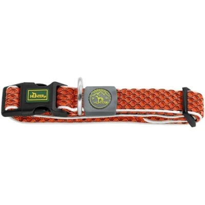 Abbildung von HUNTER Hilo Vario Basic Halsung, Halsband für Hunde, Mit leichtem Mesh Material, Orange, M L