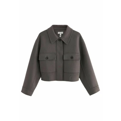 Abbildung von Next Handsewn Petite Leichte Jacke, Damen, Größe: XL, Mushroom grey