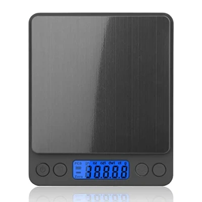 Abbildung von mafiti 3kg/0,1g Küchenwaage Digital, Waage Küche, PCS/Tara Funktion/LCD Display, Küchenwaage, Kitchen Scale, Schwarz
