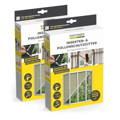 Abbildung von EASYmaxx Insektenschutz Fensterrahmen Insect Protect, (2 St), Schutz vor Insekten, Moskitos, Fliegen mit Magneten einfache Montage