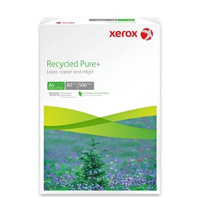 Abbildung von Xerox Recycled Pure+ Papier 003R98756 DIN A4 80 g/m² Kopierpapier für Laserdrucker und Kopierer aus 100% Altpapier 500 Blatt weiß Blauer Engel zertifiziert