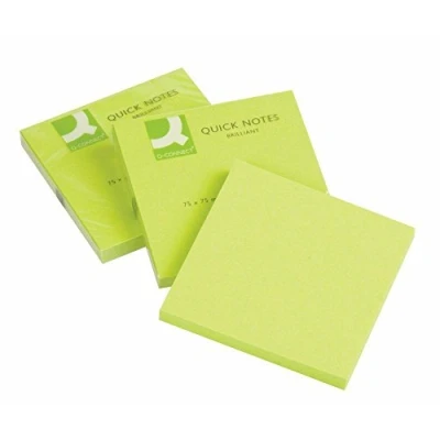 Abbildung von Q Connect KF10515 Haftnotizen Haftnotizblock neon grün
