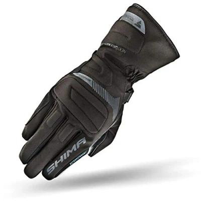 Abbildung von SHIMA TOURING DRY, Motorradhandschuhe Wasserdichte Warme Handschuhe mit Protektoren Motorrad Winter Vollfinger Leder (S, Schwarz)