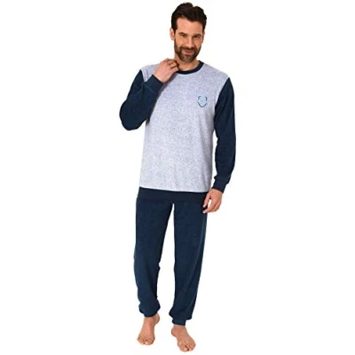 Abbildung von Normann Pyjama Herren Frottee langarm Schlafanzug mit Bündchen 212 13 801