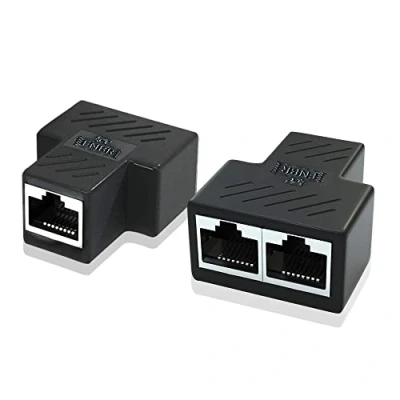 Abbildung von Lan Splitter, FNBR 1 auf 2 Kabel Ethernet Verteiler, Netzwerk 2, Switch 2port, Network Splitter (2 Adapter)