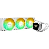 Abbildung von ASUS TUF Gaming LC III 360 ARGB LCD WHT, All in One Flüssigkeitskühler, drei vorinstallierte Lüfter, 2,8 Zoll IPS Display, 400 mm Röhren, Weiß
