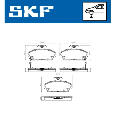 Abbildung von SKF VKBP 80479 A Bremsbelagsatz mit akustischer Verschleißwarnung
