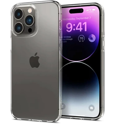 Abbildung von Apple iPhone 14 Pro Hülle Silikon Spigen Soft Case/Backcover Handyhülle Transparent