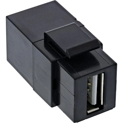 Abbildung von InLine® USB 2.0 Keystone Snap In Einsatz, A Buchse/Buchse, gewinkelt, schwarz