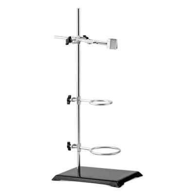 Abbildung von QWORK® Labor Ständer Halter 13x21CM, Stab Länge 50CM, Klemmen und Muffen (Durchmesser 5cm/7.3cm), für wissenschaftliche Experimente