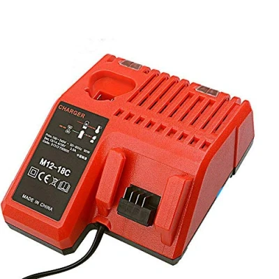 Abbildung von FengBP®Ersetzen Ladegeräte für Milwaukee M18 M12 18V 220V Li Ionen Akku 48 59 1812 1807 1806 1840 2710 20 11 1828 Rot (Ladegeräte M12)