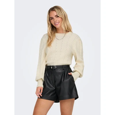 Abbildung von ONLY Onlkatia PUFF Oneck Strickpullover Whitecap gray, Damen, Größe: Small, gray