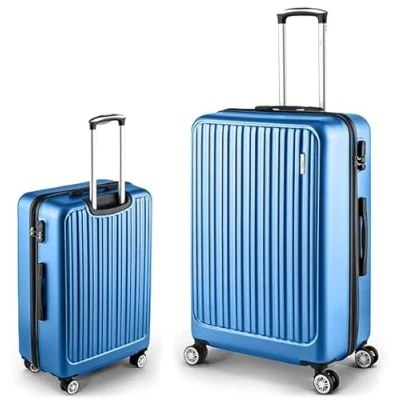 Abbildung von Easy Move ABS Hartschalenkoffer [ERGONOMISCH &amp; SICHER] Großer Trolley Koffer mit 360 Rädern, Zahlen Schloss reisekoffer groß, hartschalenkoffer, Luggage (Light Blue, 65cm) *
