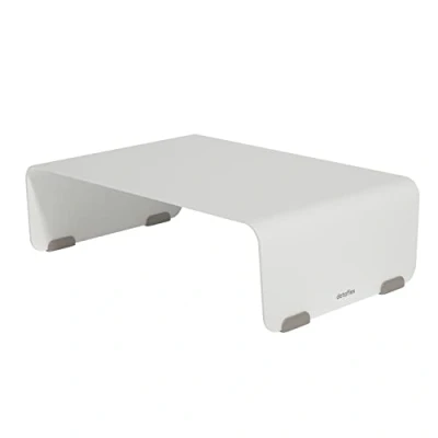 Abbildung von Dataflex Bento® Monitorerhöhung 110 Weiß Eleganter und Stabiler Monitorfuß, verbessert die Körperhaltung, 20 kg Tragkraft, kratzfrei, perfekt mit Ergonomic Toolbox