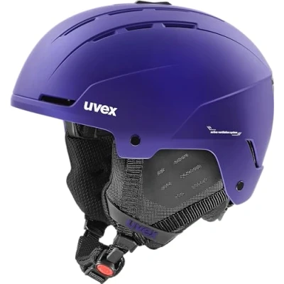 Abbildung von uvex Stance robuster Skihelm für Damen und Herren individuelle Größenanpassung optimierte Belüftung Purple bash matt 58 62 cm