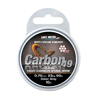 Abbildung von Savage Gear Carbon49 Stahlvorfach Raubfisch Vorfachmaterial 0.70mm / 23kg (10m)