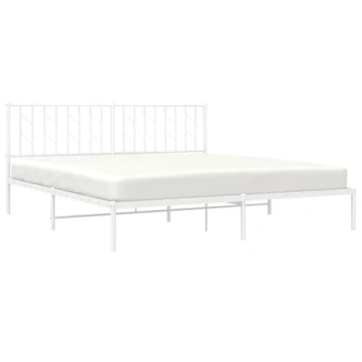 Abbildung von vidaXL Bett Bettgestell mit Kopfteil Metall Weiß 180x200 cm