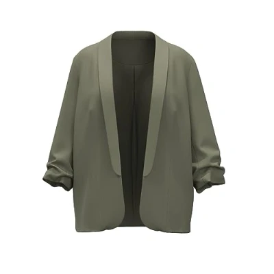 Abbildung von PIECES Damen Pcbosella 3/4 Blazer Noos Qx, Deep Lichen Green, 46 Große Größen