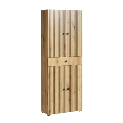 Abbildung von welltime Hochschrank Amrum (1 St) Geräumiger Badschrank in eleganter Rillenoptik (B/T/H) 70/31/188 cm