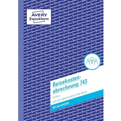 Abbildung von AVERY Zweckform 743 Reisekostenabrechnung (A5, mit 1 Blatt Blaupapier, von Rechtsexperten geprüft, für Deutschland zur Spesen Abrechung pro Reise, 50 Blatt) weiß