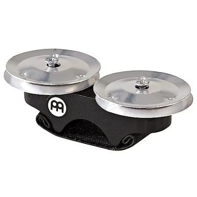 Abbildung von Meinl Percussion Finger Jingles Aluminum, Cajon Add On/Cajon Zubehör mit Schellen zur Befesetigung am Aluminium Schellen, Schwarz (FJS1A BK)