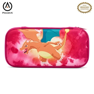 Abbildung von PowerA Schlankes Etui für Nintendo Switch oder Lite Tie Dye Charizard, Schutzetui, Gaming Etui, Griff, Konsolentasche, Zubehöraufbewahrung, offiziell lizenziert