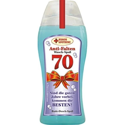 Abbildung von Spaß Duschbäder Duschgel Shampoo zum 70. Geburtstag Geschenk für Männer Frauen Geburtstagsgeschenk mit Zahlen runden