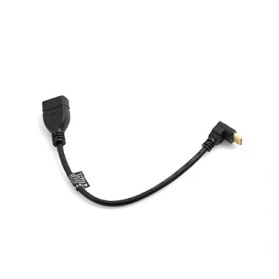 Abbildung von System S Mini HDMI Aufwärts Gewinkelt Winkel Winkelstecker 90 Grad zu Eingang Buchse Kabel 22 cm