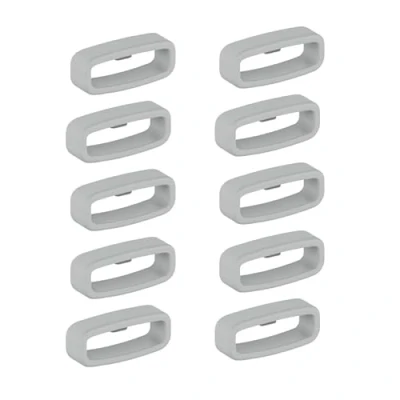 Abbildung von INF 10er Pack Schlaufe für 20 mm breite Uhrenarmbänder, Ersatz Uhrenarmbandschlaufen, Silikonschlaufe, Praktische Ersatzschlaufe