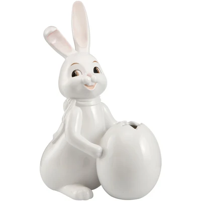 Abbildung von Goebel Sammelfigur &quot;Hase Snow White &quot;Little Spring&quot;&quot;, mit Vase, Höhe ca. 30 cm