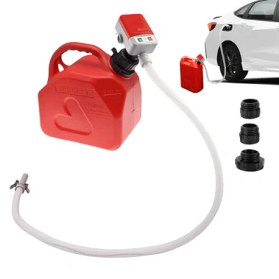 Abbildung von Elektrische Benzinpumpe für Kanister mit Auto Stopp Kraftstoffpumpe Ölabsaugpumpe Benzin, Diesel &amp; Öl, Kraftstoff Umfüllpumpe flexiblem Ansaugschlauch, Dieselpumpe Tank, Werkstatt