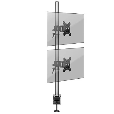 Abbildung von Duronic Monitorständer, (DM35V2X1 Monitorarm, Vertikale Monitor Halterung 2 Bildschirme bis 27&quot; Zoll, LCD LED Display Ständer 8 kg, Höhenverstellbar, Neigbar 15 +15, Drehbar 360, Monitorhalterung Arm)